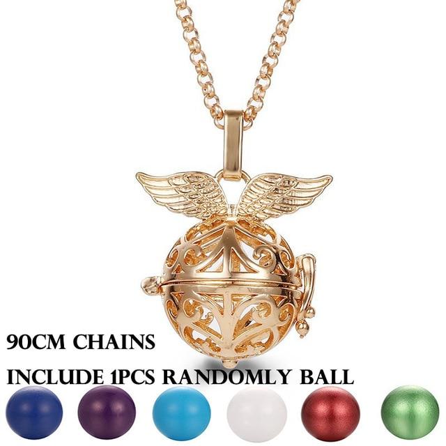 Mexico Chime Music Angel Ball Caller Locket Necklace Vintage Pregnancy Necklace