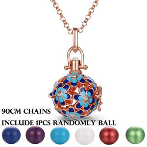 Mexico Chime Music Angel Ball Caller Locket Necklace Vintage Pregnancy Necklace