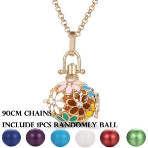 Mexico Chime Music Angel Ball Caller Locket Necklace Vintage Pregnancy Necklace