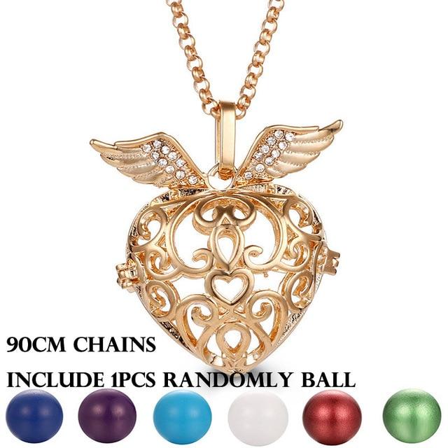 Mexico Chime Music Angel Ball Caller Locket Necklace Vintage Pregnancy Necklace