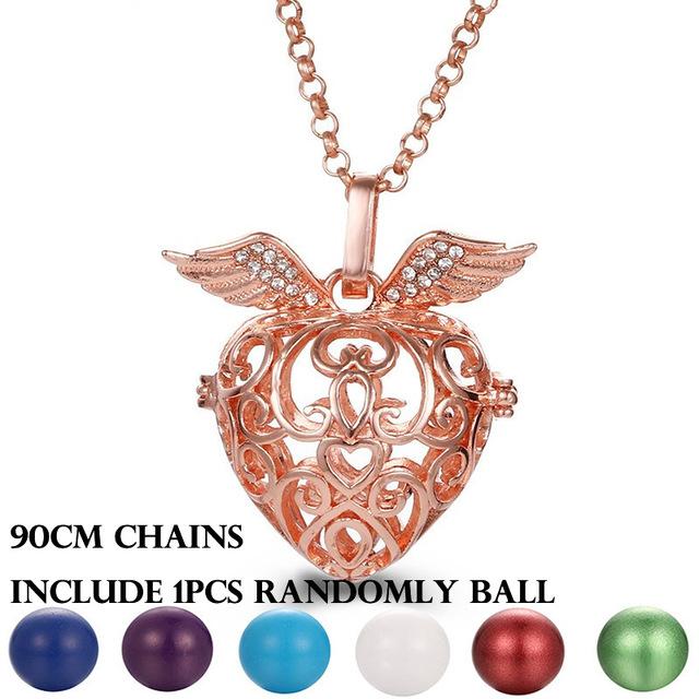 Mexico Chime Music Angel Ball Caller Locket Necklace Vintage Pregnancy Necklace