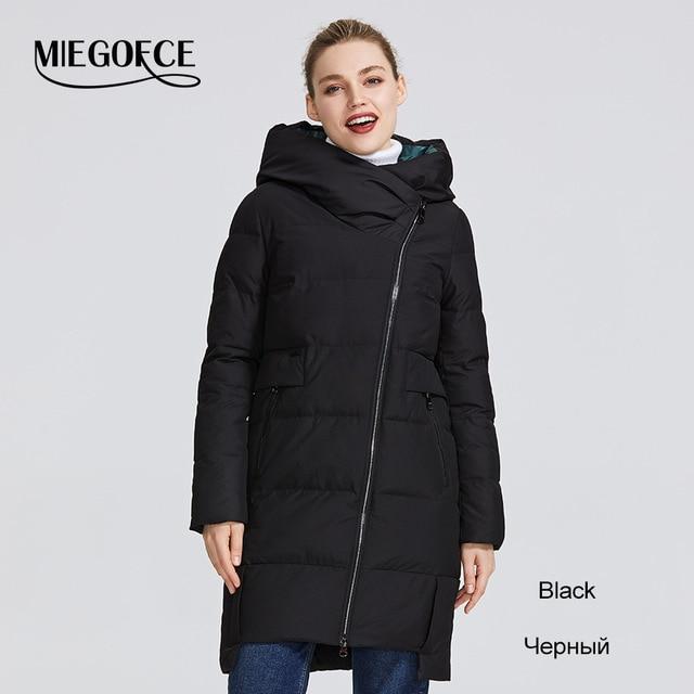 MIEGOFCE 2019 Winter Collection Women's Warm Jacket Made With Real Bio Parka Women Windproof Stand-Up Collar With Hood Coat