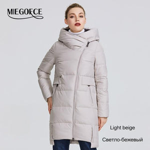 MIEGOFCE 2019 Winter Collection Women's Warm Jacket Made With Real Bio Parka Women Windproof Stand-Up Collar With Hood Coat