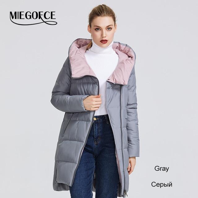 MIEGOFCE 2019 Winter Collection Women's Warm Jacket Made With Real Bio Parka Women Windproof Stand-Up Collar With Hood Coat