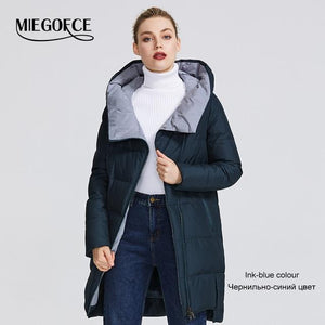 MIEGOFCE 2019 Winter Collection Women's Warm Jacket Made With Real Bio Parka Women Windproof Stand-Up Collar With Hood Coat