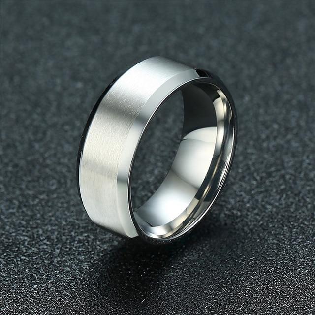 8mm Classic Ring Male 316L Stainless Steel Ring For Man