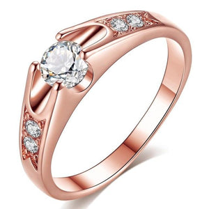 Rose Gold Color Assembly Anel Feminino Bijoux Aneis 0.5 Ct Engagement Ring Zirconia Jewelry Rings