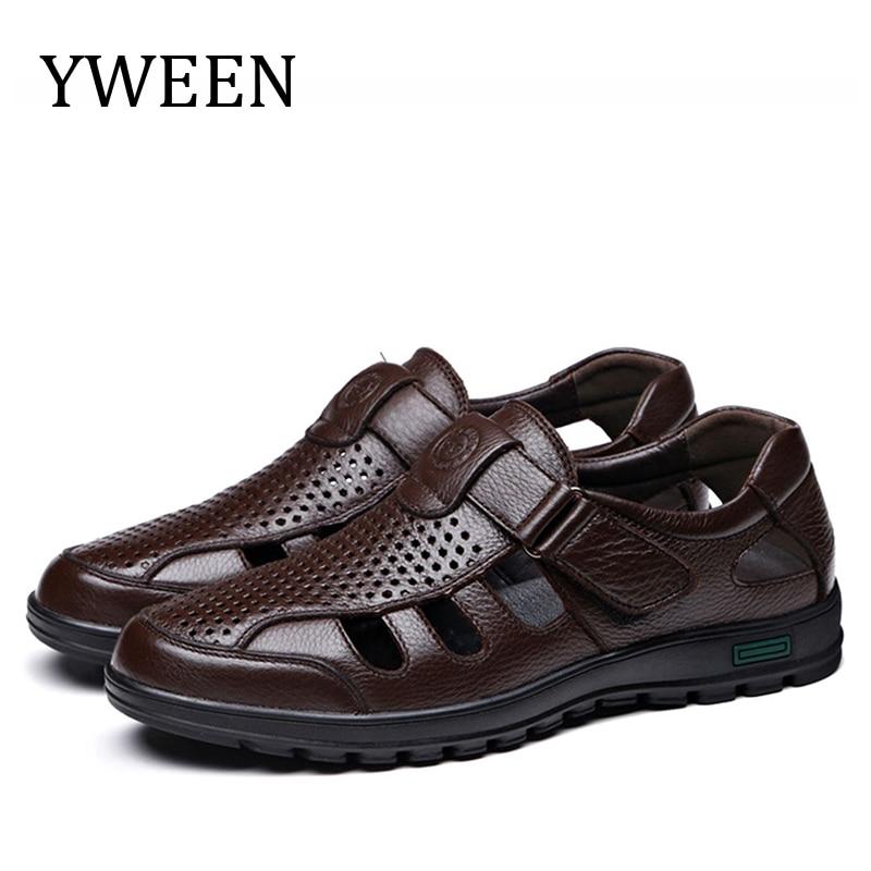 Fashionable leather sandals Men outdoor casual shoes Breathable Fisherman Shoes