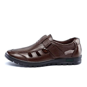 Fashionable leather sandals Men outdoor casual shoes Breathable Fisherman Shoes