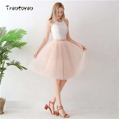 5 Layers 65cm Black Pleated skirt Sexy Midi Tulle skirt High Waist Full Lining Adult Tutu Korean Style Women