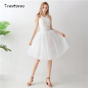 5 Layers 65cm Black Pleated skirt Sexy Midi Tulle skirt High Waist Full Lining Adult Tutu Korean Style Women