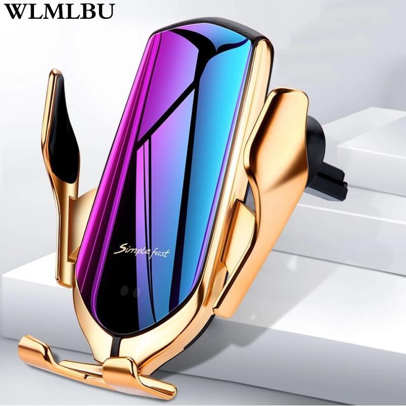 R1 Automatic Clamping 10W Car Wireless Charger For iPhone Xs Huawei LG Infrared Induction Qi Wireless Charger Car Phone Holder