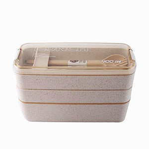 900ml Healthy Material Lunch Box 3 Layer Wheat Straw Bento Boxes Microwave Dinnerware Food Storage Container Lunchbox