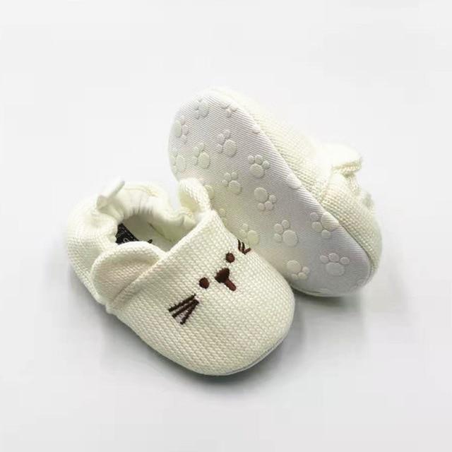 Adorable Infant Slippers Toddler Baby Boy Girl Knit Crib Shoes