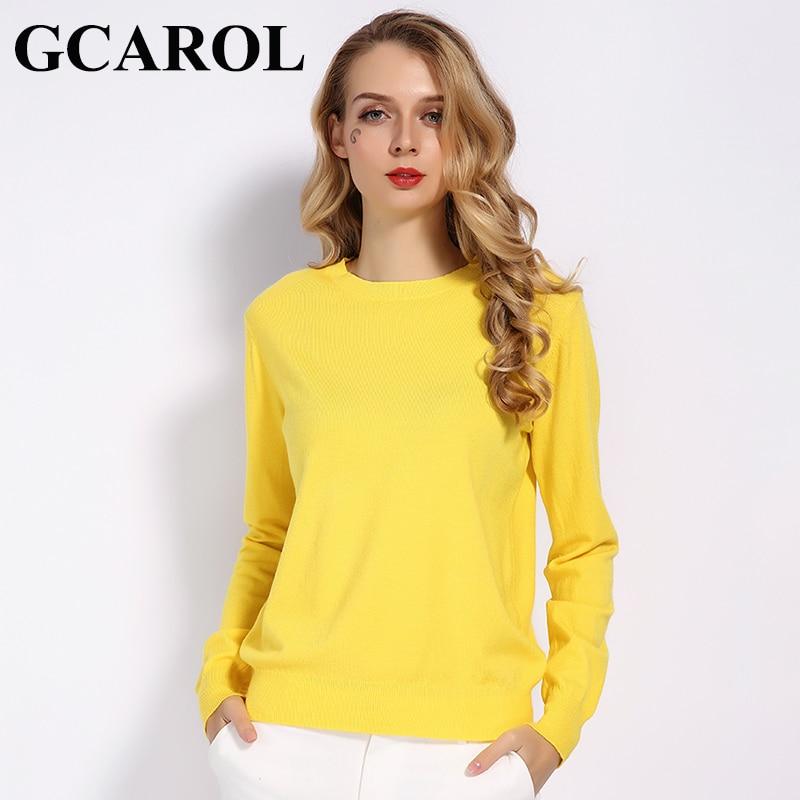 GCAROL 2019 Fall Winter Candy Knit Jumper Women 30% Wool Sweater Soft Stretch OL Render Knit Pullover Knitwear S-3XL