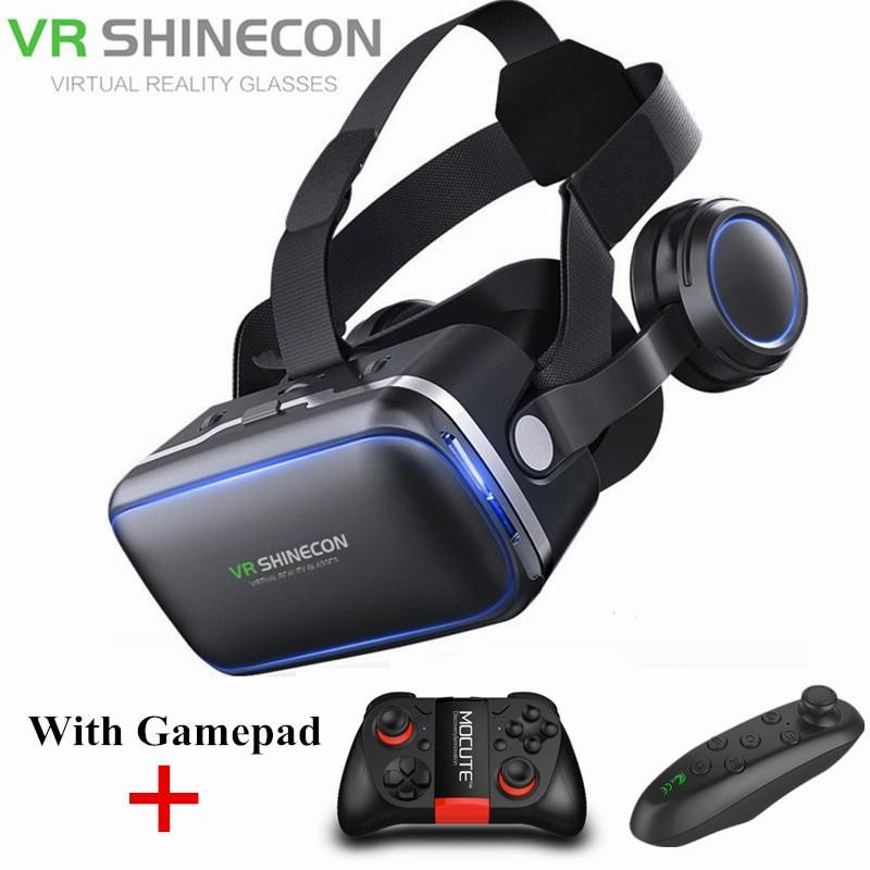 Shinecon 6.0 3D VR Glasses with Gamepad Virtual Reality Casque 3 D Goggles Headset Helmet Box For iPhone Android Controller