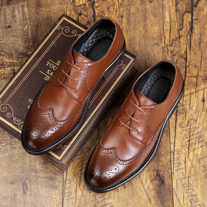 Genuine Leather Men formal shoes oxfords