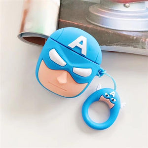 Cute Cartoon Superheros Bluetooth Earphone Case Protective Cover Skin Accessories for Airpods Cases Charging Box with Hooks