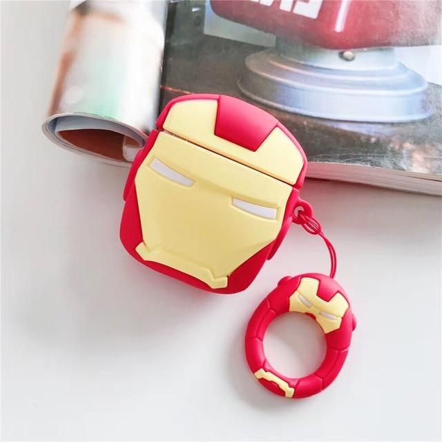 Cute Cartoon Superheros Bluetooth Earphone Case Protective Cover Skin Accessories for Airpods Cases Charging Box with Hooks