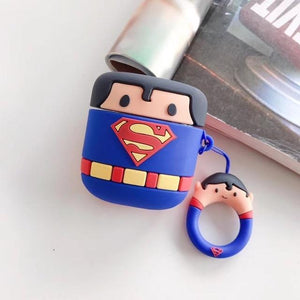 Cute Cartoon Superheros Bluetooth Earphone Case Protective Cover Skin Accessories for Airpods Cases Charging Box with Hooks