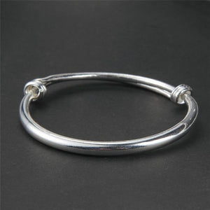 Vintage Retro Silver Bangles Women Classic Handmade Tibetan Silver Carved Plum Cuff Bracelet