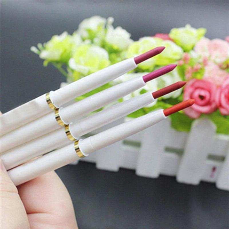 6 Colors Nude Lip Pen Long Lasting Waterproof Multi-Functional Autorotation Lip Liner Pencil Lady Beauty Makeup Tool