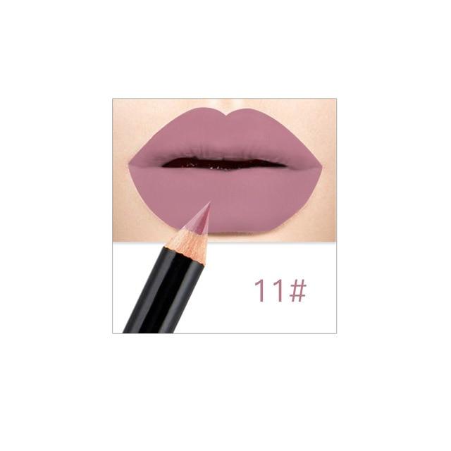 12 Colors Fashion Matte Lip Liner lipstick pen Long Lasting Pigments Waterproof no blooming Smooth soft Makeup tools lips TSLM1