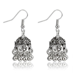 Gypsy Afghan Jewelry Retro Ethnic Silver Indian Jhumka