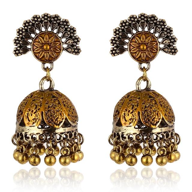 Gypsy Afghan Jewelry Retro Ethnic Silver Indian Jhumka