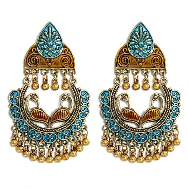 Gypsy Afghan Jewelry Retro Ethnic Silver Indian Jhumka