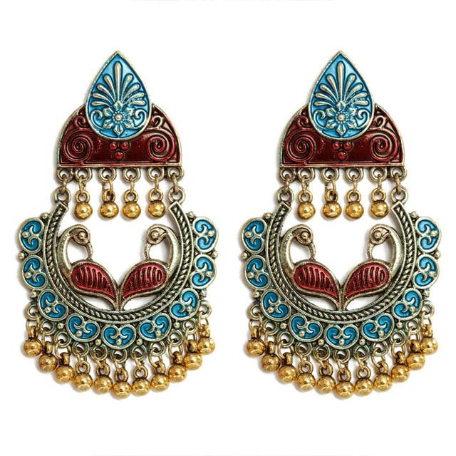 Gypsy Afghan Jewelry Retro Ethnic Silver Indian Jhumka