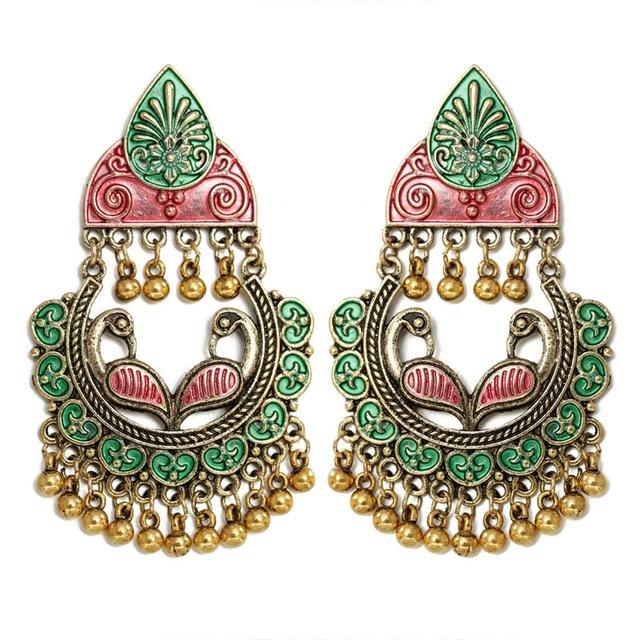 Gypsy Afghan Jewelry Retro Ethnic Silver Indian Jhumka