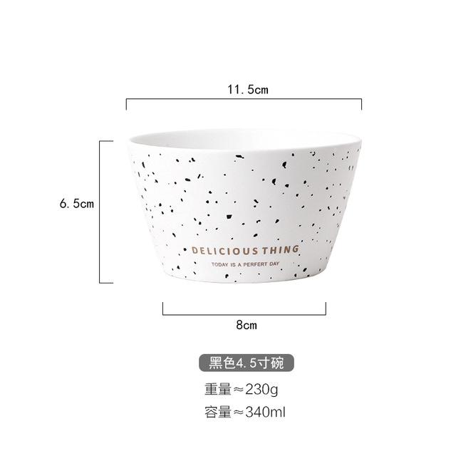 Retro Pure White Terrazzo Ceramic Tableware Job Bowl Dish Plate Breakfast Dinner Plate Set Gargle Brush Crockery Cup Cutlery