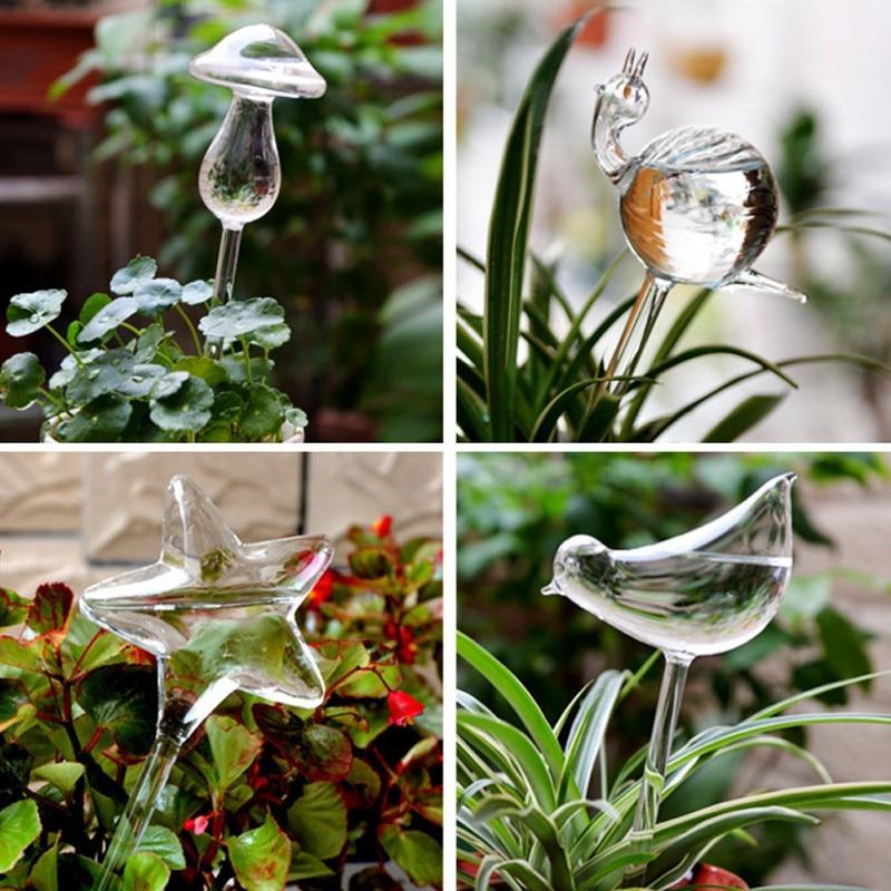 Houseplant Automatic Self Watering Glass Bird Watering Cans Flowers Plant Decorative Clear Glass Watering Device 12 Shapes