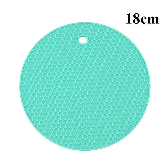 Kitchen Tools Gadgets 18/14cm Silicone Mat Heat Resistant Cup Mat Coasters Round Non-slip Table Placemat Kitchen Accessories M.