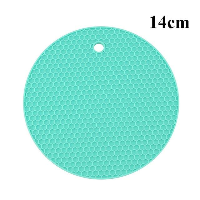 Kitchen Tools Gadgets 18/14cm Silicone Mat Heat Resistant Cup Mat Coasters Round Non-slip Table Placemat Kitchen Accessories M.