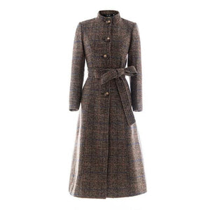 Vangull Woolen coat women high quality Classic Long wool coats 2019 New Wool Jackets Trench winter outerwear plaid woman coats