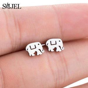 Stainless Steel Mickey Stud Earrings for Women Girls Minimalist Fox Cat Hedgehog Earings