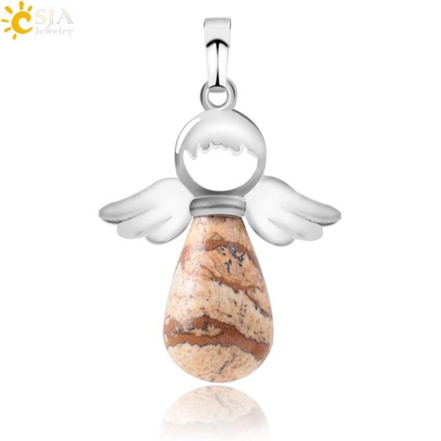 Natural Stones Angels Wings Pendant for Necklace Pendant