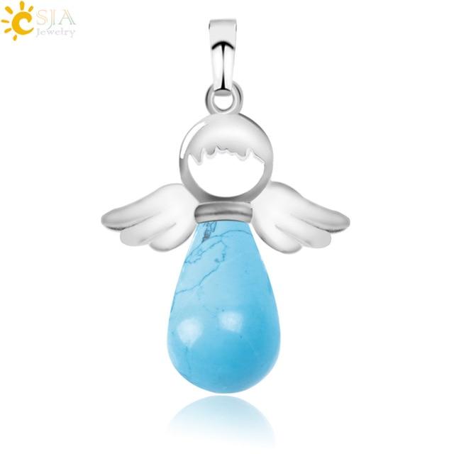 Natural Stones Angels Wings Pendant for Necklace Pendant