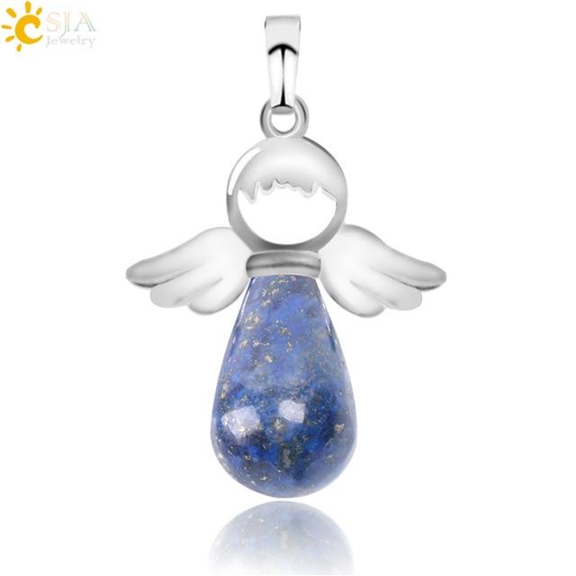 Natural Stones Angels Wings Pendant for Necklace Pendant