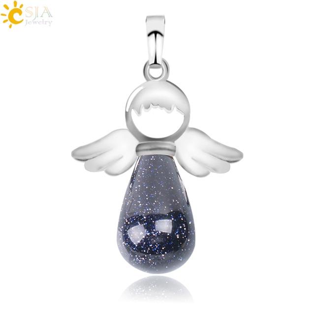 Natural Stones Angels Wings Pendant for Necklace Pendant