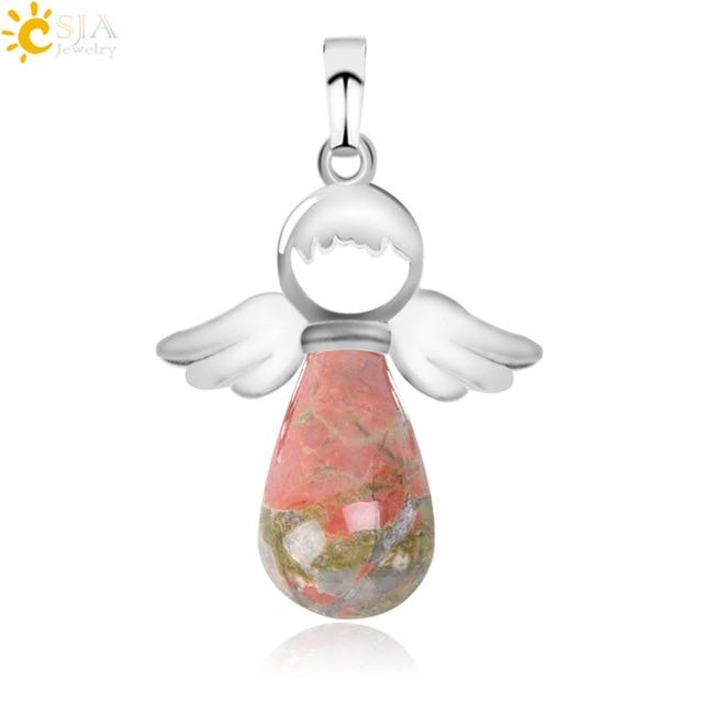 Natural Stones Angels Wings Pendant for Necklace Pendant