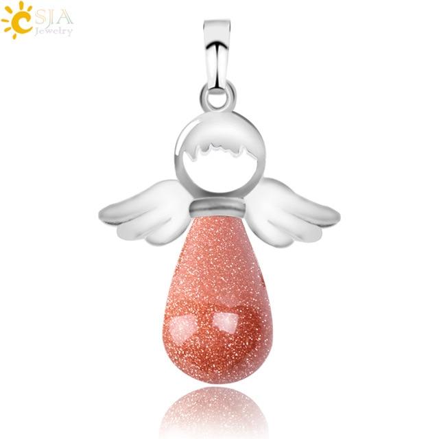 Natural Stones Angels Wings Pendant for Necklace Pendant