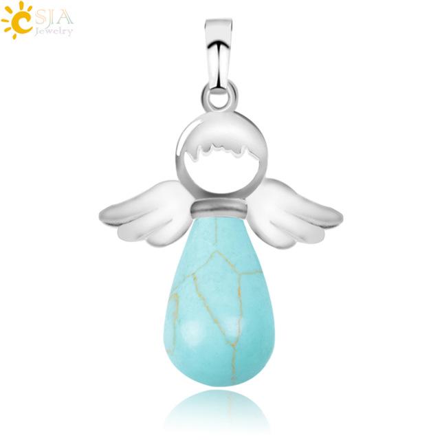 Natural Stones Angels Wings Pendant for Necklace Pendant