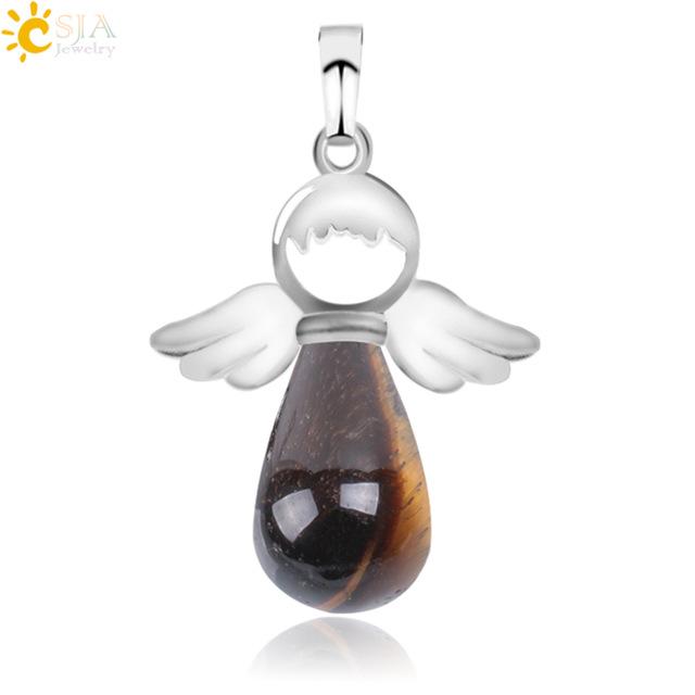 Natural Stones Angels Wings Pendant for Necklace Pendant