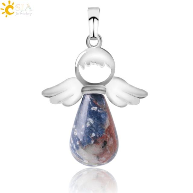 Natural Stones Angels Wings Pendant for Necklace Pendant