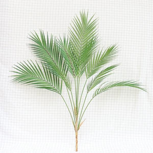 88cm 9 Fork Tropical Fake Palm Tree Bouquet Artificial Leaves Branch Large Green False Plant Plastic Leaf For Hawaii Party Decor