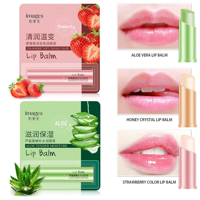 Aloe Honey Natural Moisturizing Nutritious Lip Balm Temperature Changing Colour Moisture Makeup Lipstick Lasting Lips Care TSLM2