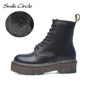 Smile Circle Size 35-42 Flat Platform Boots Women Shoes